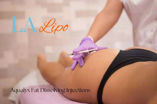 Woman having fat dissolving injections Moss Side on thighs