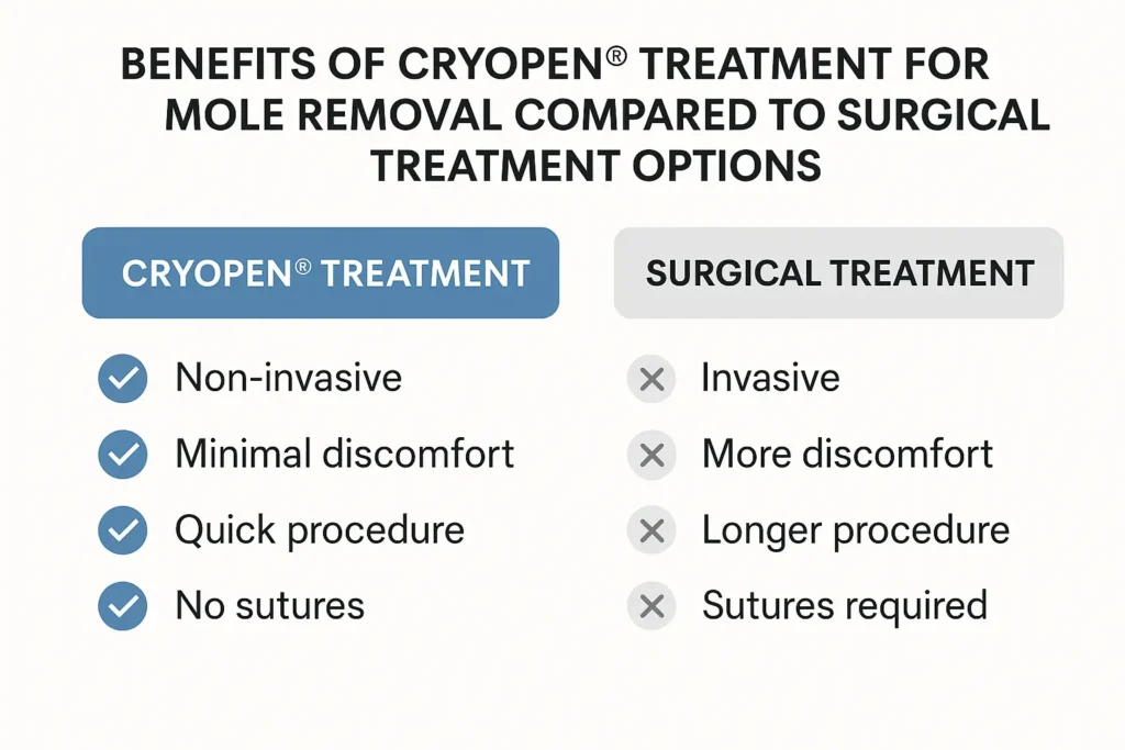 Benefits of professional mole-removal assessment at LA LIPO Moss Side